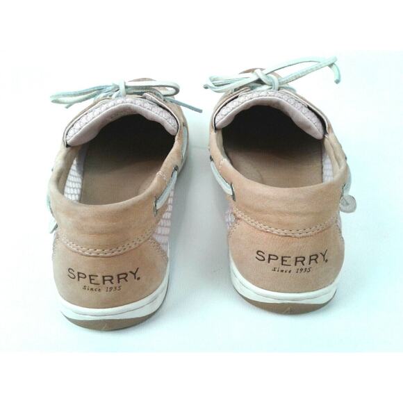 Sperry Top-siders Womens Lace Up Fawn Color w/Pink Ventilated Inserts Size 8M - Picture 5 of 8